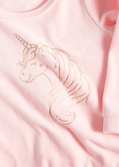First Impressions Baby Girls Unicorn Velour Top, Created for Macy's - Creamy Berry