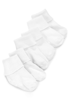 First Impressions Baby Boys or Baby Girls Fold Over Cuff Socks, Pack of 3, Created for Macy's - White
