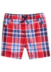 First Impressions Baby Boys Red, White & Blue Plaid Shorts, Created for Macy's