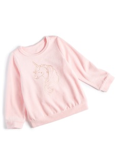 First Impressions Toddler Girls Unicorn Velour Top, Created for Macy's - Creamy Berry