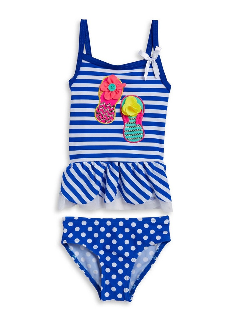 Flapdoodle FLAPDOODLES Girls 2-6x Flip Flop Tankini Swimsuit Set | Sets