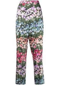 Fleur Du Mal all-over rose-print trousers