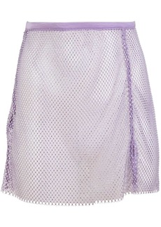 Fleur Du Mal crystal-embellished fishnet skirt