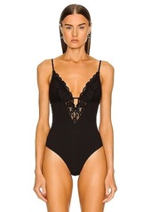 fleur du mal Charlotte Lace And Recycled Jersey 3-Way Bodysuit