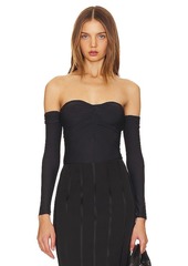 fleur du mal Jersey Ruched Bodysuit