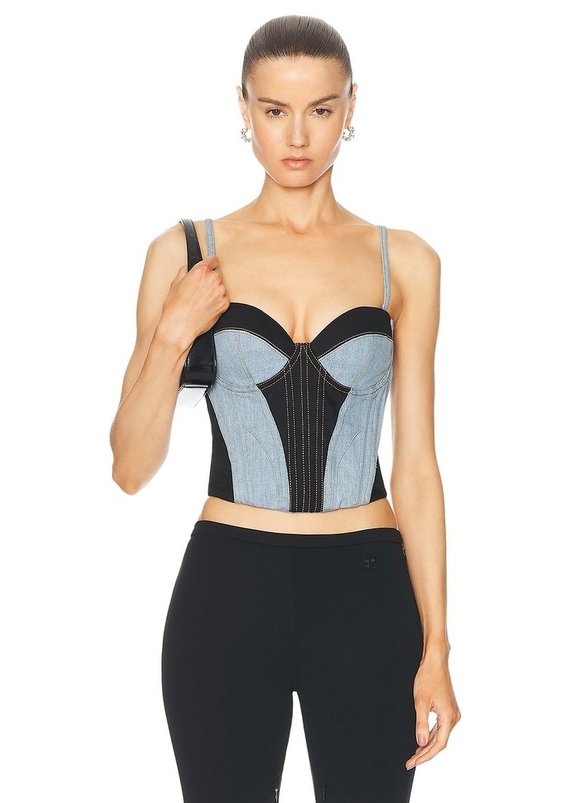 fleur du mal Two Toned Denim Bustier Top