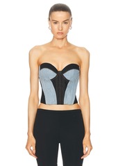 fleur du mal Two Toned Denim Bustier Top