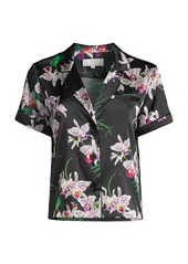 Fleur Du Mal Orchid Silk Pajama Top