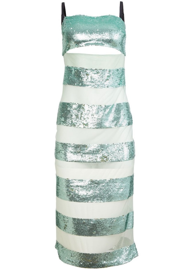Fleur Du Mal sequin-embellished striped dress