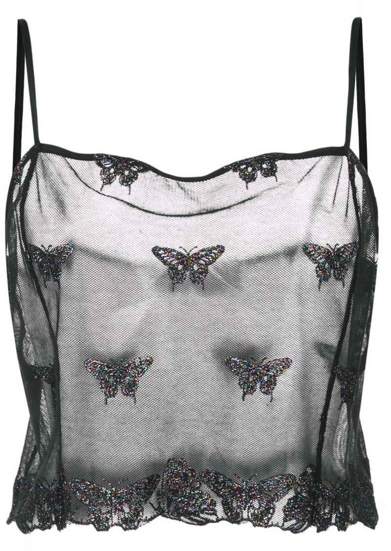 sheer embroidered top