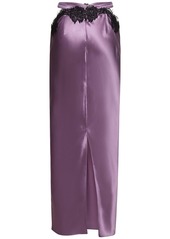 Fleur Du Mal Silk & Lace Cutout Maxi Skirt