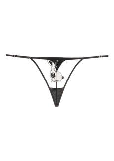 Fleur Du Mal Year of the Rabbit embroidered patch thong