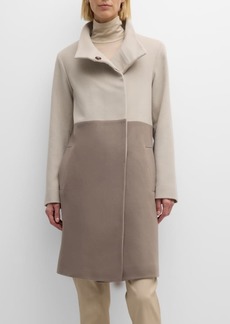 Fleurette Harper Bi-Color Wool Top Coat