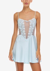 Flora Nikrooz Collection Showstopper Lingerie Chemise Nightgown - Light Blue