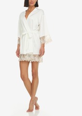Flora Nikrooz Collection Women's Rosa Satin Coverup Robe - Ivory
