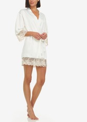 Flora Nikrooz Collection Women's Rosa Satin Coverup Robe - Ivory