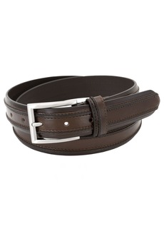 Florsheim Men's 32 mm Leather Double Ribbed Belt Brown