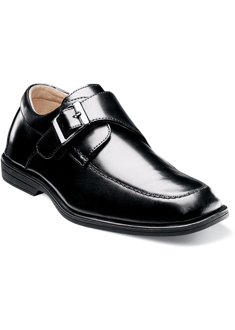 Florsheim Big Boys Reveal Jr. Moc Toe Monk Strap Oxford Shoes - Black