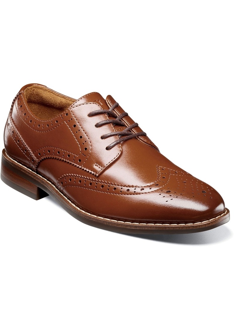 Florsheim Little Boys Rucci Junior Wingtip Oxford Shoes - Cognac