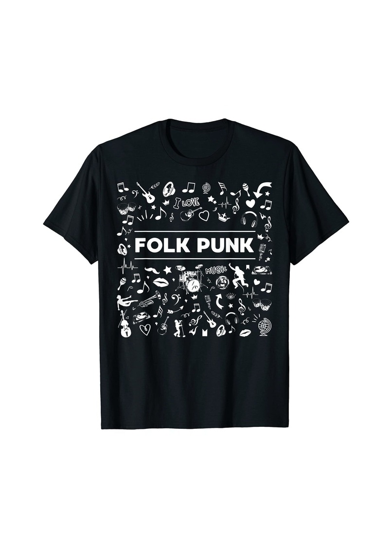 Folk Clothing I Love Folk Punk Music T Shirt - Alternative Music Shirt