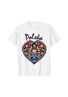 Folk Clothing POLAND | Folk Art Flowers Polish WYCINANKI Polska Day Fest T-Shirt