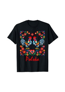 Folk Clothing POLAND | Folk Art Flowers Polish WYCINANKI Polska Day Fest T T-Shirt