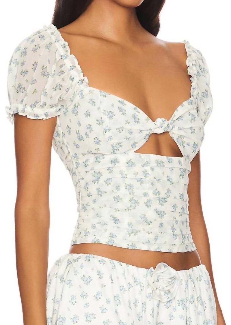 For Love & Lemons Chateau Top In Blue