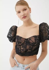 For Love & Lemons Rosalie Lace Cropped Top