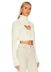 For Love & Lemons Vera Cropped Cut Out Sweater