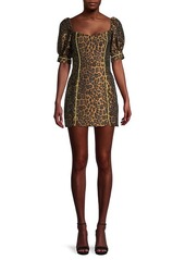 For Love & Lemons Jett Leopard-Print Mini Dress