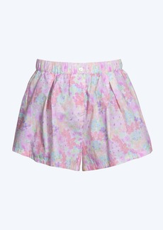 For Love & Lemons Kennedy Floral-Print Cotton-Poplin Shorts In Pink Multi