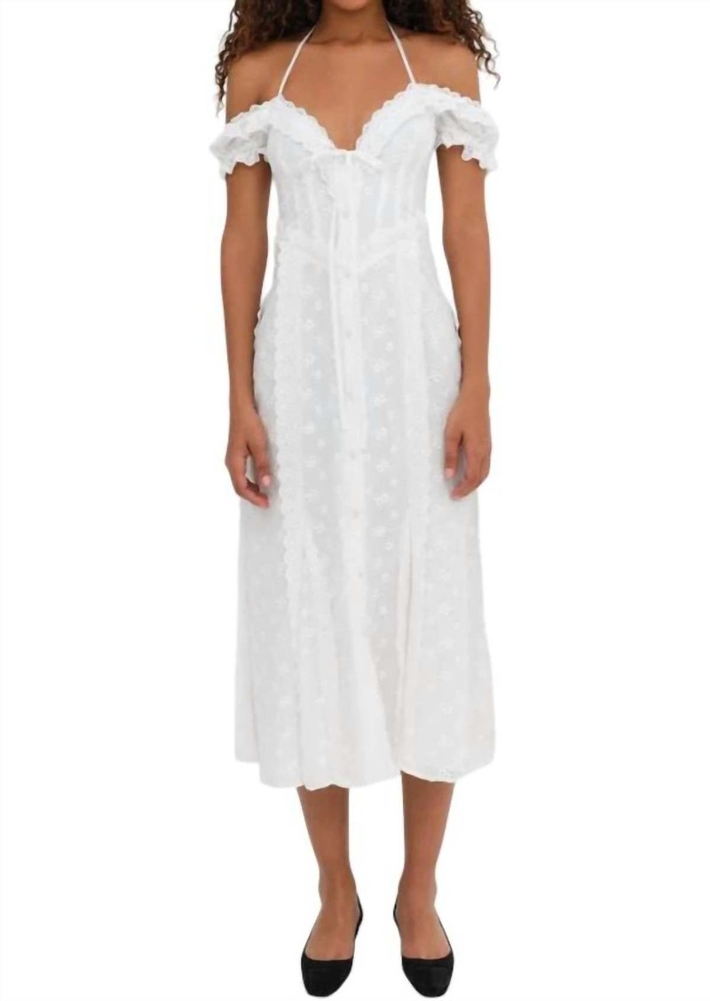 For Love & Lemons Marlowe Midi Dress In White