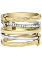 Fossil All Stacked Up Two-Tone Stainless Steel Prestack Ring - Two-Tone
