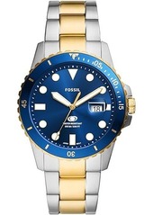 Fossil Blue Dive Three-Hand Date Two-Tone Stainless Steel Watch - FS6034