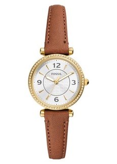 Fossil Carlie Leather Strap Watch