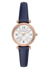 Fossil Carlie Leather Strap Watch
