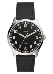 Fossil Dayliner Leather Strap Watch