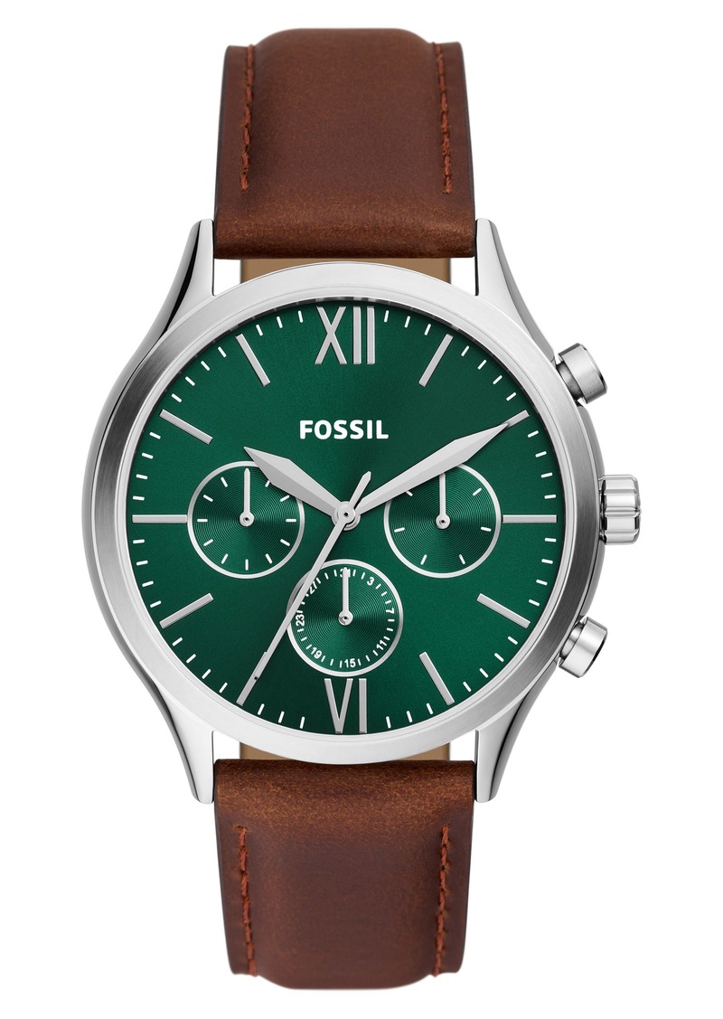 Fossil Fenmore Multi Function Leather Strap Watch