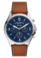 Fossil Forrester Chronograph Leather Strap Watch