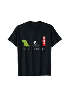 Fossil Fuel Chemistry T-rex Solid Liquid Gas Dinosaur T-Shirt