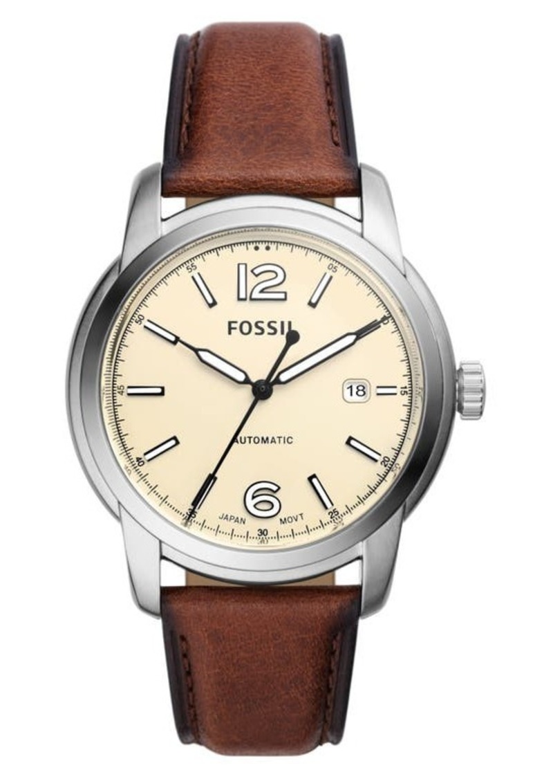 Fossil Heritage Leather Strap Watch