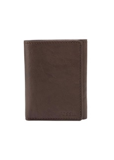 Fossil Men's Ingram Leather Trifold with ID Window Wallet Brown (Model: ML3289200)