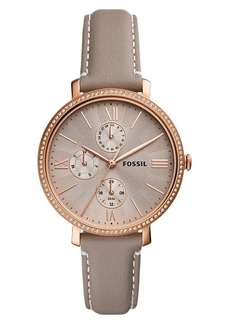 Fossil Jacqueline Multifunction Leather Strap Watch