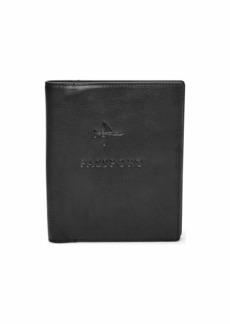 Fossil Leather RFID Blocking Passport Holder Case Wallet  Black (Model: MLG0358001)