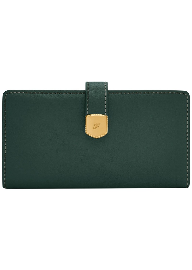 Fossil Lennox Leather Tab Bifold Wallet - Viridian