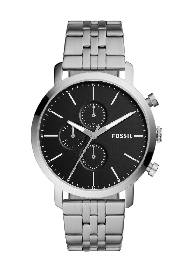 Fossil Men's 44mm Luther Chronograph, Stainless Steel Watch