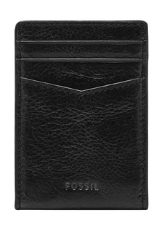 Fossil Men's Andrew Leather Magnetic Card Case with Money Clip Wallet Black (Model: ML4173001)