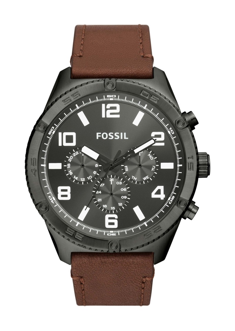 Fossil Men's Brox Multifunction, Smoke Stainless Steel Watch