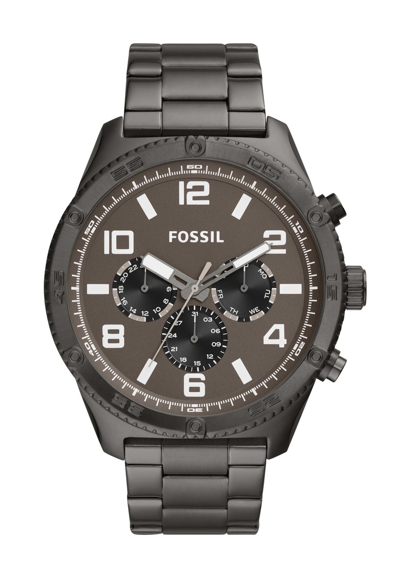 Fossil Men's Brox Multifunction, Smoke-Tone Stainless Steel Watch