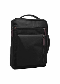 Fossil Men's Buckner Fabric  Convertible Travel Backpack and Briefcase Messenger Bag Black  (Model: MBG9475001)